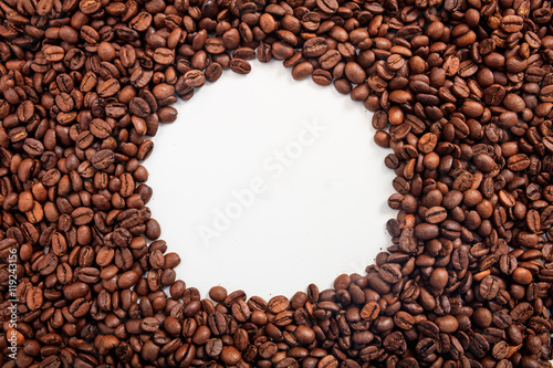 Coffee beans background and copyspace