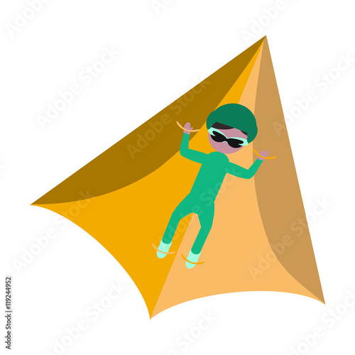 paraglider flat icon