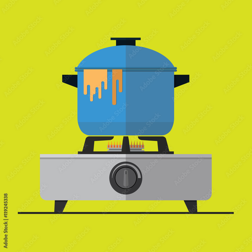 Pot on the kitchen stove Pot on the kitchen stove