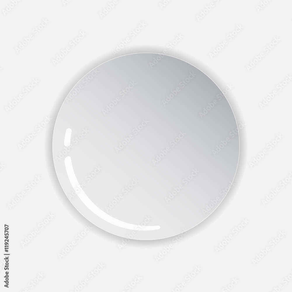 realistically made plate isolated on white background . With sha