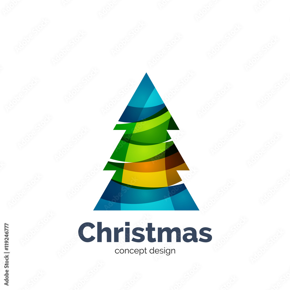 Vector abstract geometric Christmas tree icon Vector abstract geometric Christmas tree icon