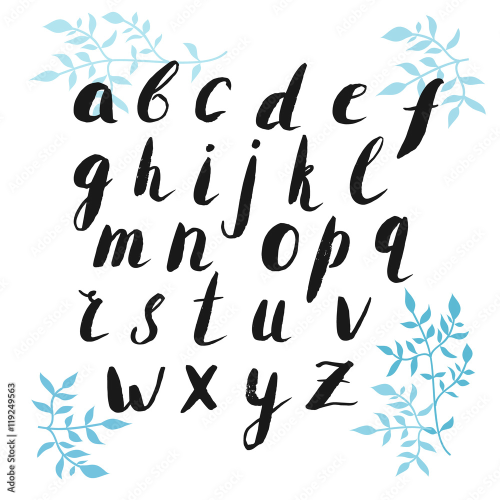 Hand drawn alphabet letters