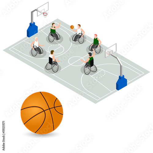 Paralympic Games. Basketball court.