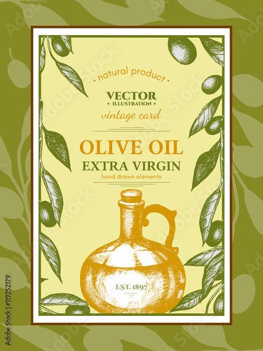 Vintage olive oil poster