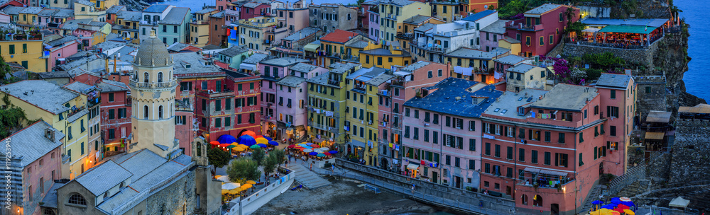 Amazing view in Vernazza one of the five villages of the Cinque Terre on Italy mediterranean coast.