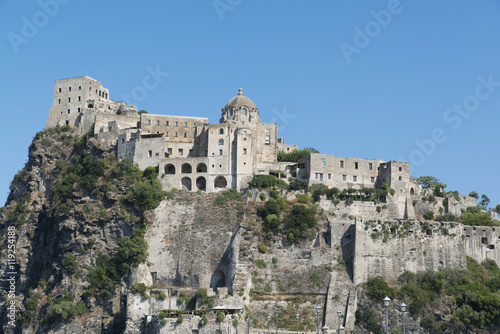 view of the Aragonese Castle of Ischia