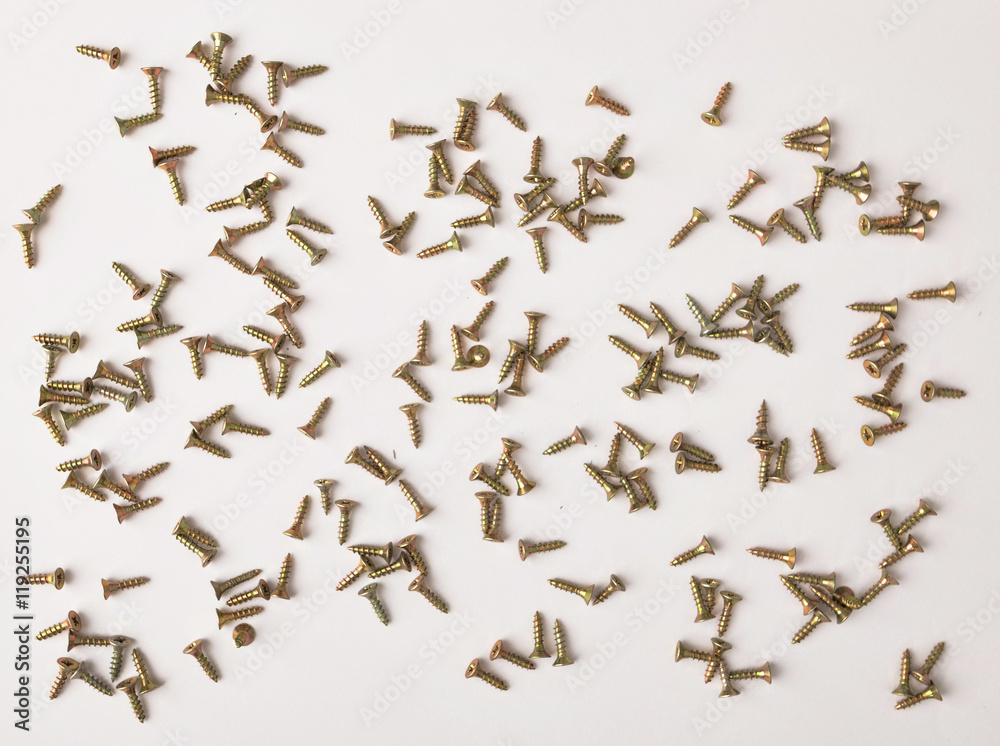 accessories for picture framing studio on a white background. screws