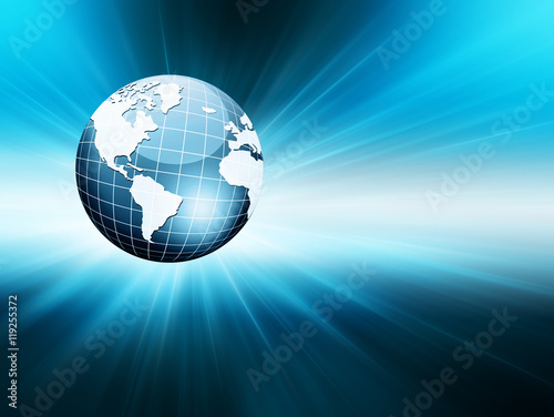 Best Internet Concept of global business. Globe  glowing lines on technological background. Electronics  Wi-Fi  rays  symbols Internet  television  mobile and satellite communicationsblue blur