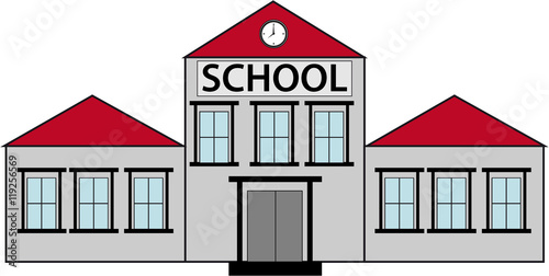 Back to school illustration. School building