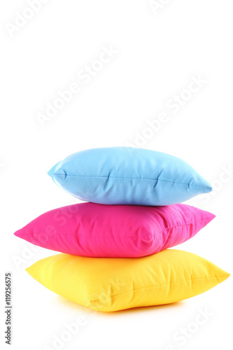 Colorful pillows isolated on a white