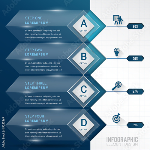 Abstract modern geometic glossy infographic. Can uesd for presentation, data diagram and infographic business