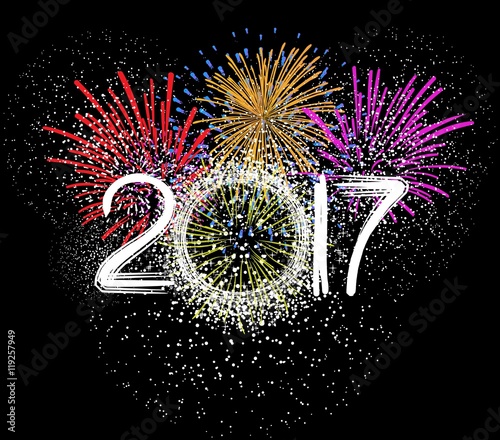 Fireworks for happy new year 2017