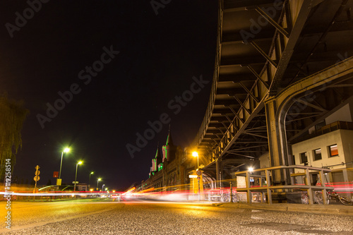 Photography Berlin Kreuzberg at night  , Oberbaum bridge