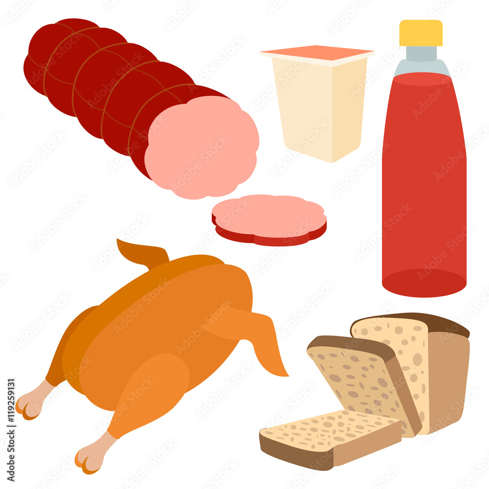 Food in flat style Food in flat style