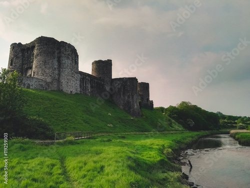 View of a welsh Castle and river