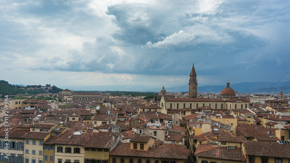 Florence in rainy day