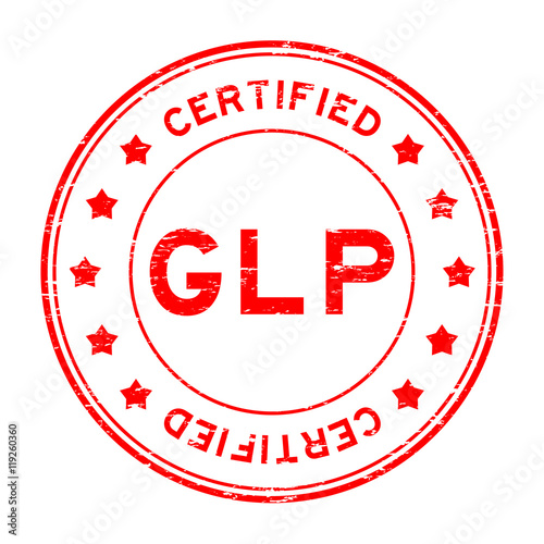 Grunge red GLP certified rubber stamp