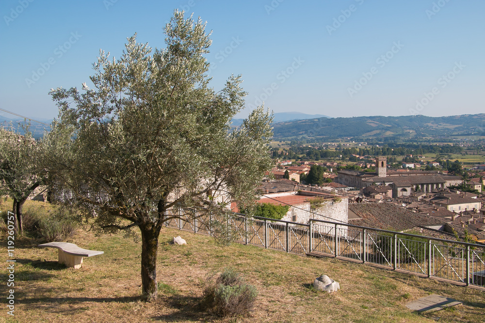 Veduta panoramica della città di Gubbio in Umbria
