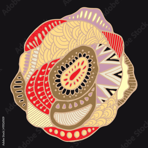 stock vector abstract big isolated flower. hand draw background