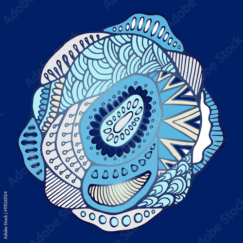 stock vector abstract big isolated flower. hand draw background
