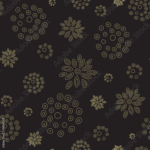 stock vector abstract seamless  pattern with flowers and waves.
