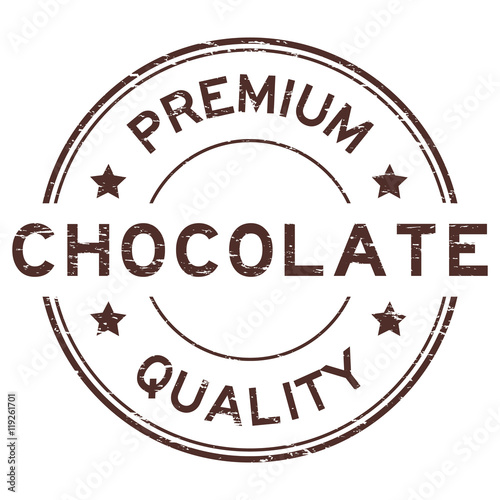 Grunge brown premium quality chocolate rubber stamp