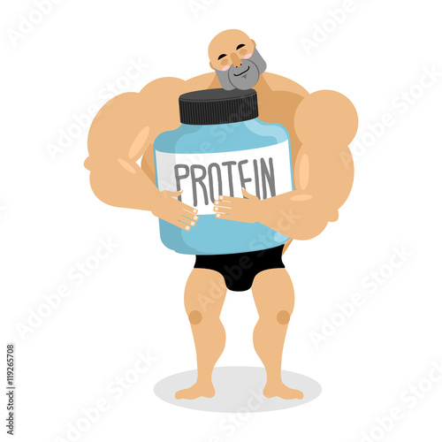 I love protein. Athlete and Sports Nutrition. Cute Bodybuilder.