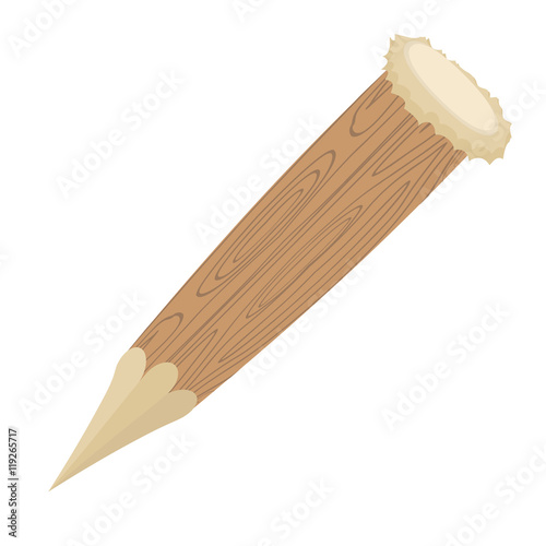 Aspen stake on white background. Wooden count against Dracula. W