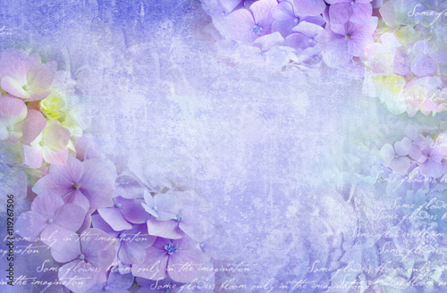 Canvas Print Hydrangea floral postcard
