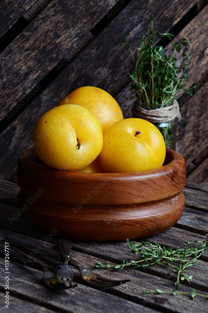 Yellow Plums in the bowl 