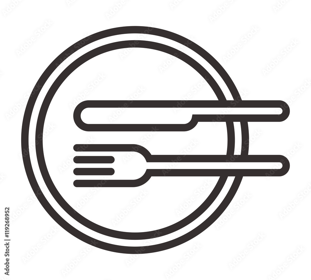 Plate, knife and fork sign Plate, knife and fork sign