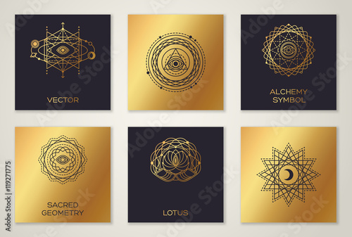 Black and Gold Alchemy Symbols