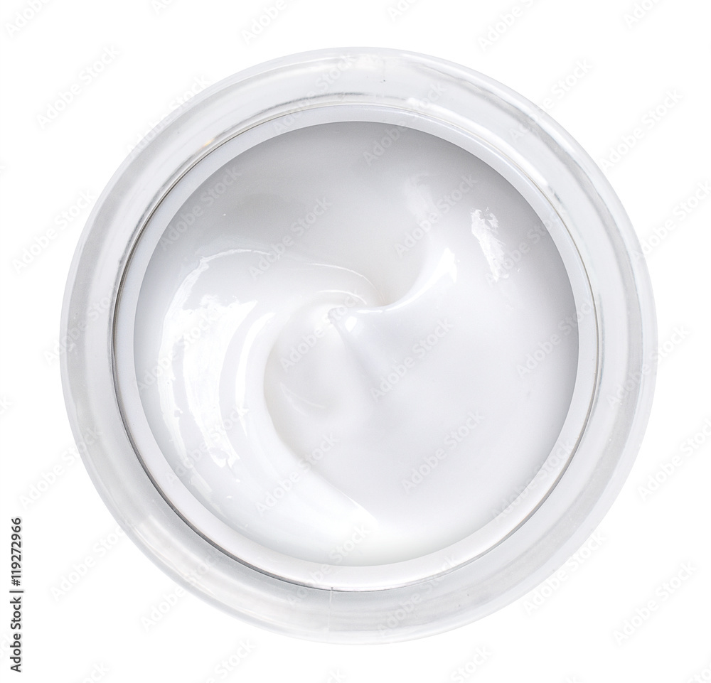 white beauty cream top view white beauty cream top view