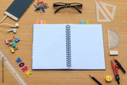 office desk tools for work photo