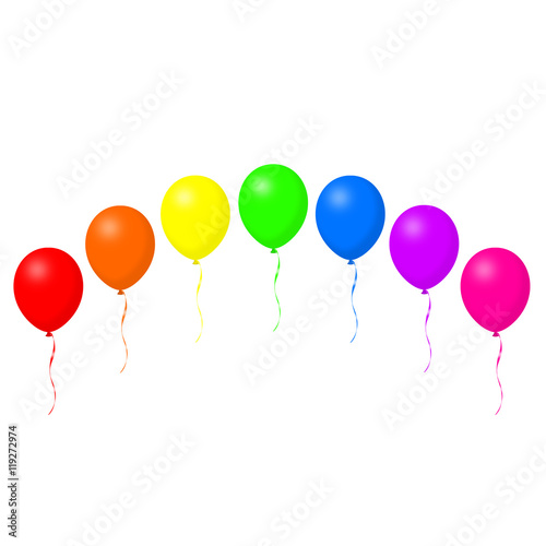 Colorful balloons on white background  illustration