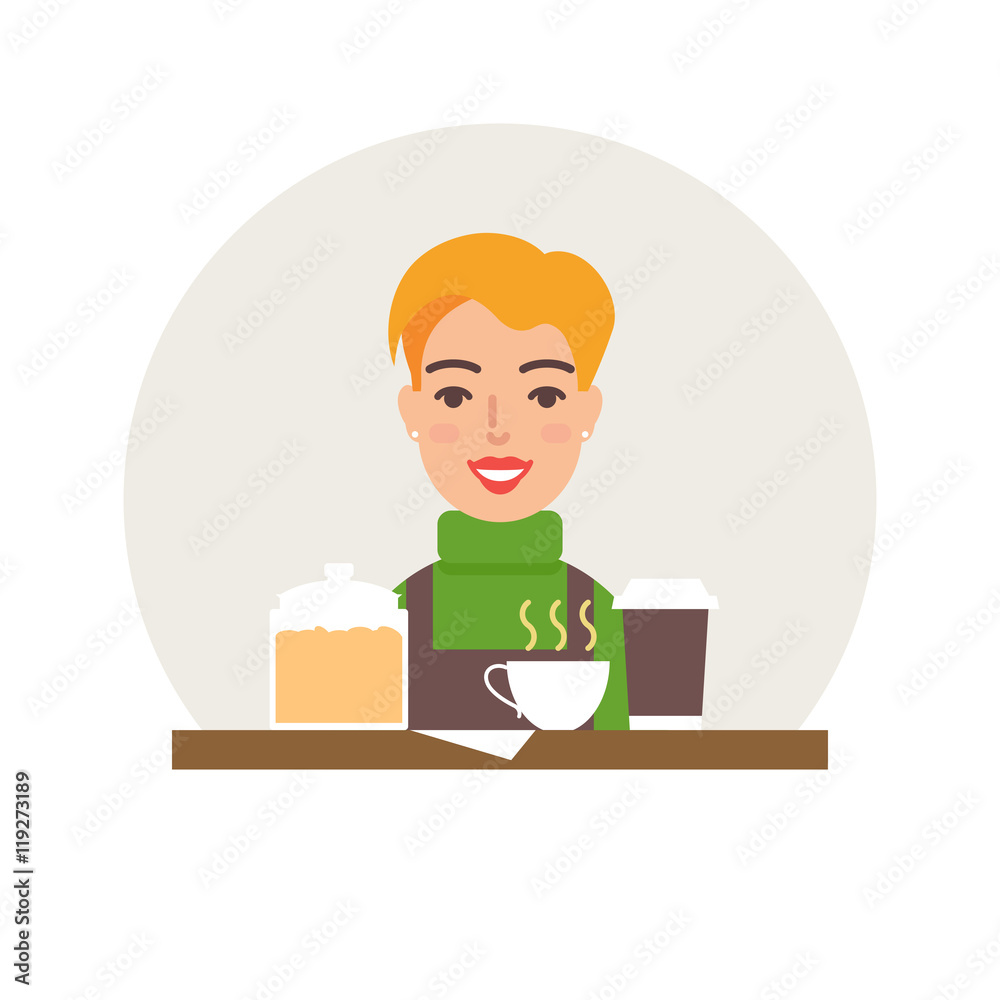 Small business - coffee shop vector illustration flat style