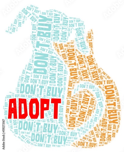 Adopt cat and dog word cloud.