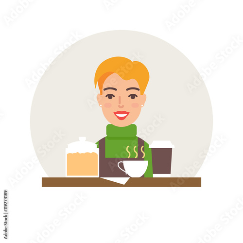Small business - coffee shop vector illustration flat style © mayrum