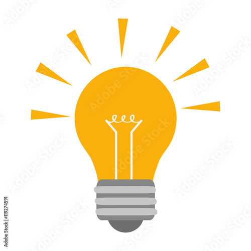 light bulb power energy electricity illumination  icon. Flat and isolated design. Vector illustration