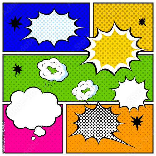 Set of Comic Bubbles in Pop Art Style. Vector illustration