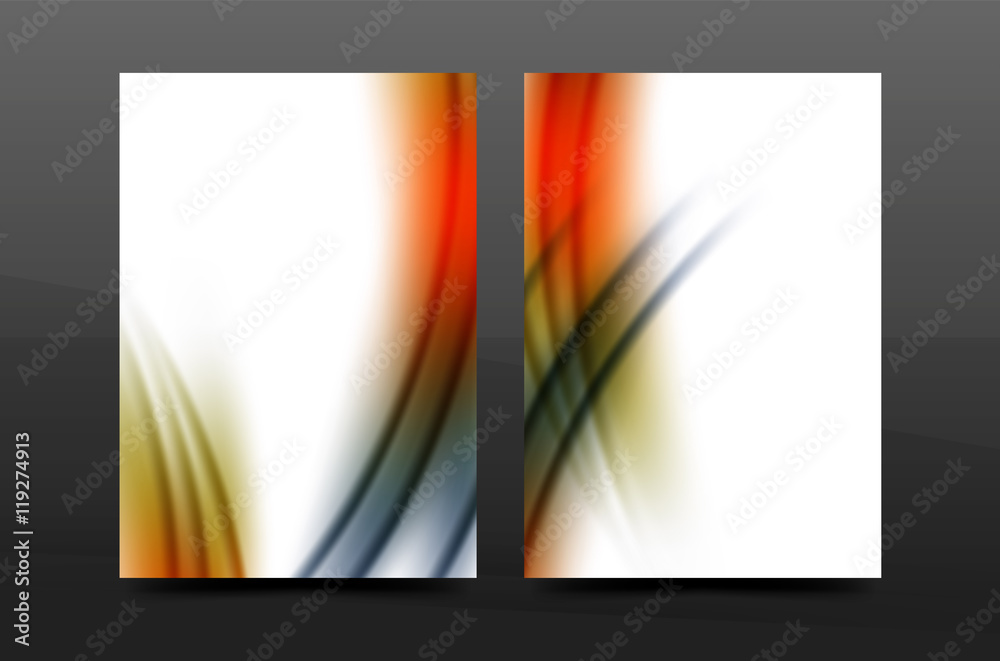 Naklejka premium Wave pattern annual report business cover design