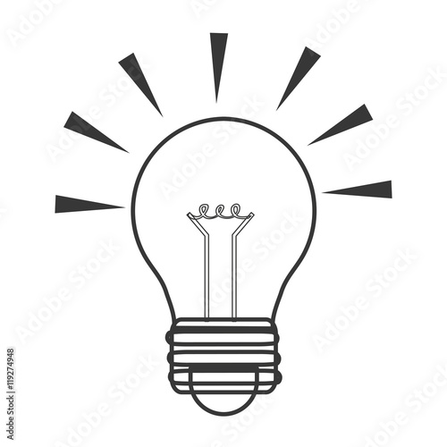 light bulb power energy electricity illumination icon. Flat and isolated design. Vector illustration