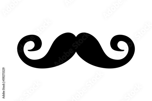 mustache man male fashion hair style icon. Flat and isolated design. Vector illustration