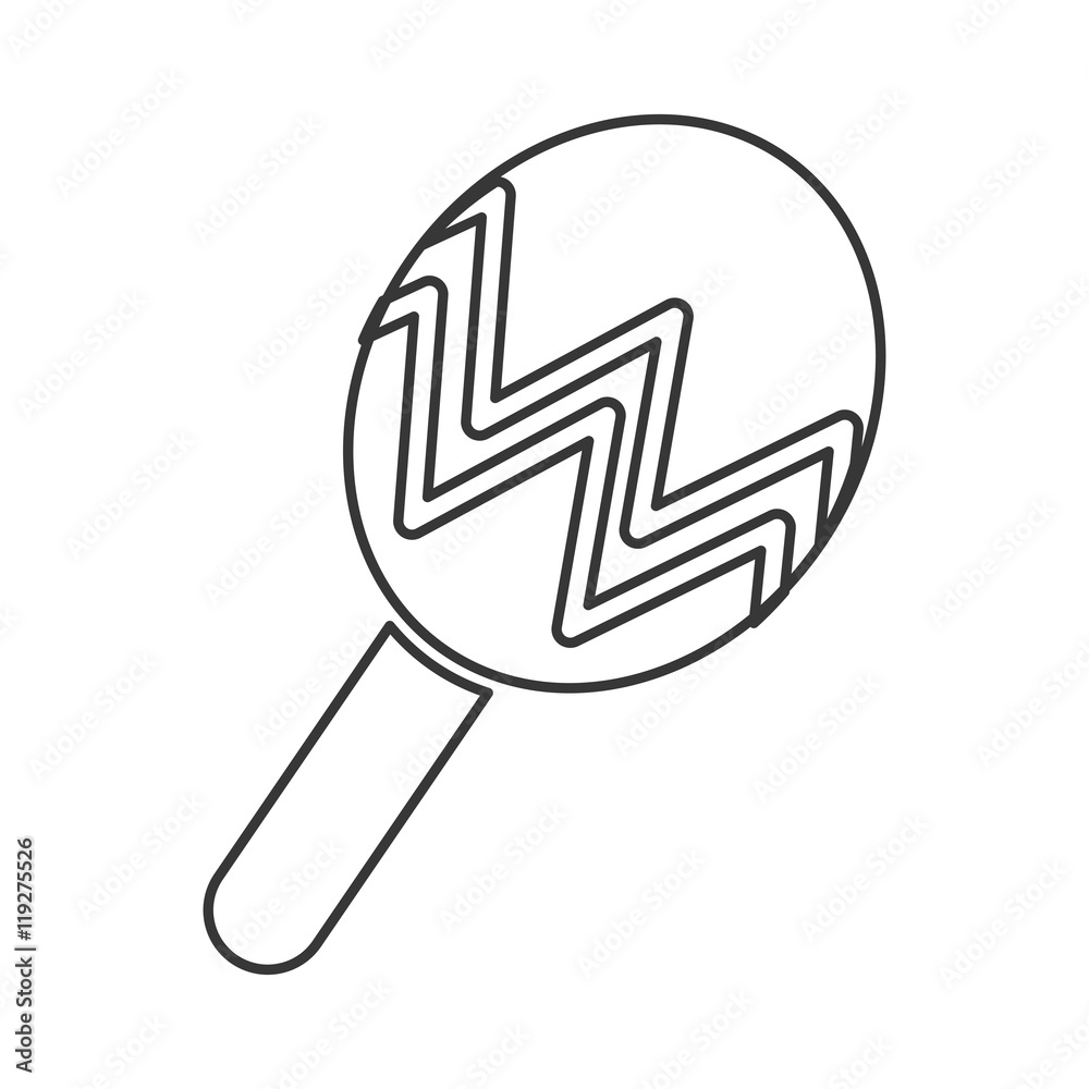 maraca music striped instrument wood icon. Flat and isolated design. Vector illustration maraca music striped instrument wood icon. Flat and isolated design. Vector illustration