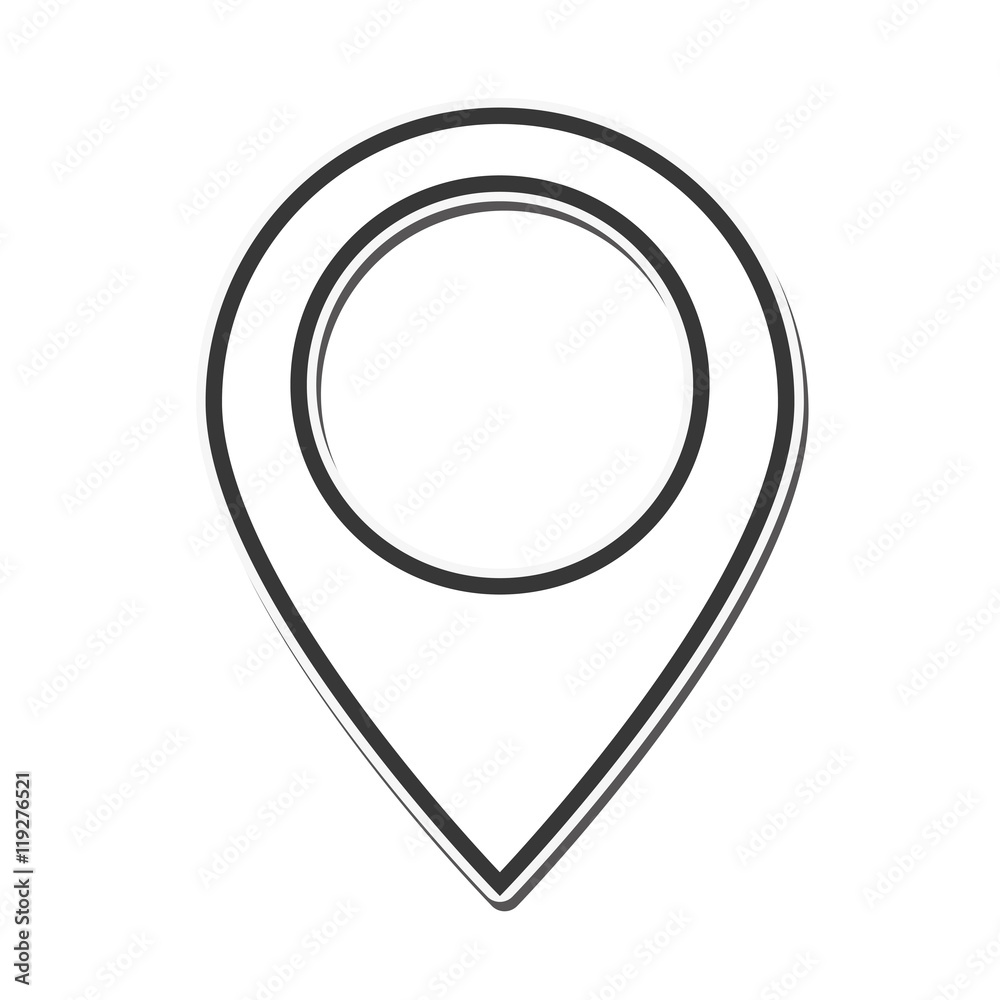 gps button location map icon. Flat and isolated design. Vector illustration
