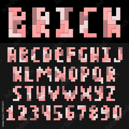 Pixel retro font Video computer game design