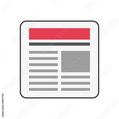 news communication paper information data icon. Flat and isolated design. Vector illustration