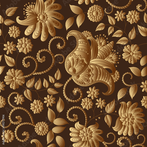 Vector floral gold pattern