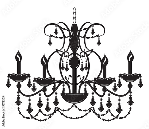 Baroque Elegant Wall lamp with ornaments.Vector Elegant Royal Baroque Style Wall lamp © castecodesign