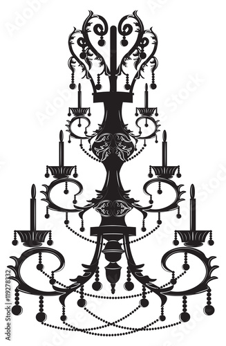 Baroque Elegant Wall lamp with ornaments.Vector Elegant Royal Baroque Style Wall lamp